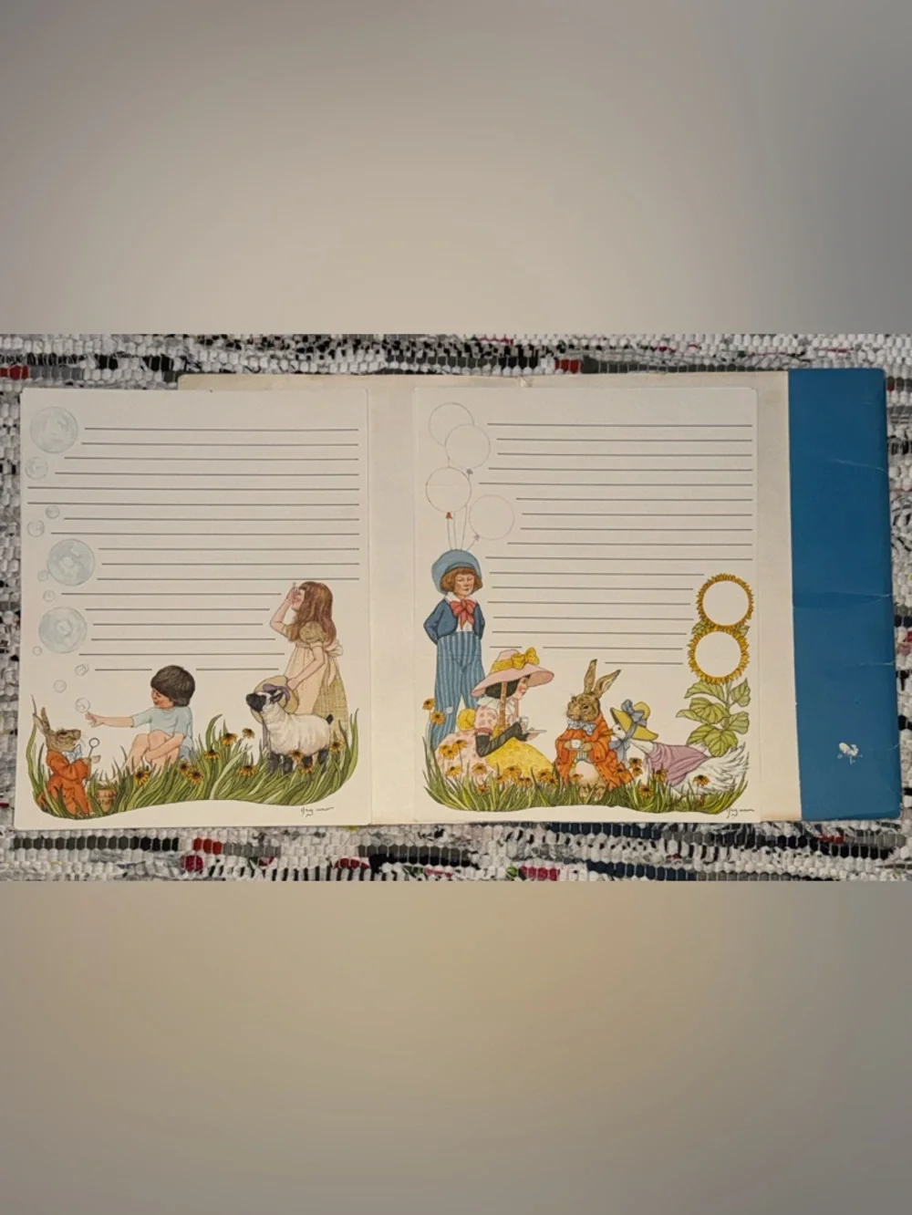 1970s ‘Fantasy Friends’ Stationery Set Bunny Tea Party Anthropomorphic Animals